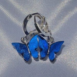 blue butterfly earrings
